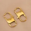 Gold stainless steel square clasp DIY jewelry connectors for bracelets and necklaces. - 15x27.3mm / Gold