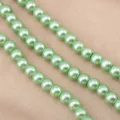Light green glass pearl bead strands for DIY jewelry accessories, bracelet and necklace parts. - Mint Green