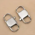Stainless steel square connector clasp DIY jewelry making hardware silver tone parts - 17.6x32mm / Steel