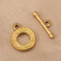 Gold tone metal round OT clasp DIY bracelet necklace jewelry connecting findings - Pattern Style (9x11.6mm) / Gold