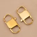 Stainless Steel Square Clasp Gold Plated DIY Bracelet Necklace Connector Hardware. - 17.6x32mm / Gold