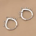 Fornituras de pendientes de gota multiagujero plateados accesorios de joyería artesanal DIY. - Oro blanco