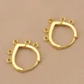 Pendientes de aro dorados en forma de gota con multi-anillos accesorios de joyería DIY. - Chapado en oro 18K