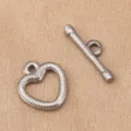 Stainless steel heart OT clasp bracelet necklace connector DIY jewelry making finding silver color - Heart Style (8.6x9.6mm) / Steel