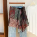 Bottoms / 140*41cm / Brown Green Patchwork Floral