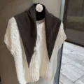 Cozy knit triangle scarf for women, soft autumn winter warm neck wrap versatile shawl. - One Size / Mocha