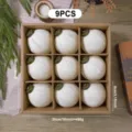 9pcs white fabric christmas tree hanging balls set holiday decorative ornaments box variant - 8cm-9pcs / Creamy Yellow