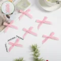 Σετ 6 ροζ βελούδινες κορδέλες, μαλακά διακοσμητικά φιόγκοι για χριστουγεννιάτικο δέντρο. - Ροζ