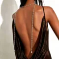 Elegante zilveren rugketting lichaams sieraden voor vrouwen sexy jurk accessoires feest - 7158