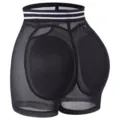 Schwarze Mesh gepolsterte Po-Lifting-Miederhose mit taillenhoher Bauchkontrolle Slip - S / Unterteile / Schwarz