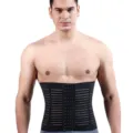 Men waist trainer sweat belt breathable tummy control fitness gym shapewear black corset - M / Black