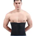 Men's black breathable mesh waist trainer belt for fitness, tummy control and body shaping. - M / Black