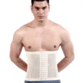 Men's Breathable Waist Trainer Abdominal Belt Fitness Workout Sweat Shaping Cincher Band - M / Nude