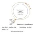 Stainless steel 18K gold plated irregular pendant necklace adjustable chain waterproof jewelry - Gold