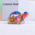 Resin Crystal Turtle Figurine Colorful Shell Resin Ornament For Car And Home Decor - Abalone Shell