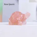 Rose quartz crystal epoxy resin turtle figurine, cute desktop ornament and home decor. - Rose Quartz