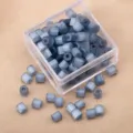 Grey glass tube seed beads for DIY handmade jewelry bracelets necklaces crafting supplies box set - 5g/Pack (approx. 70 pcs) / Haze Blue