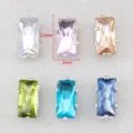 Strass in vetro cristallo rettangolare per accessori di creazione di gioielli braccialetto - Strass ad Artiglio Rettangolare / 20 Pezzi/Confezione / Viola chiaro