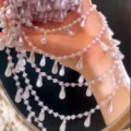 Imitation pearl teardrop bead chain tassel chain DIY ancient style hair accessories - 0.5 Meters/Pack / Silver (Copper)