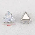 Strass con griffe triangolari fai da te cucito cristallo ciondoli accessori 4.3mm. - Strass ad Artiglio Triangolare / 50 Pezzi/Confezione / Argento