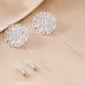 Silberne filigrane Blumen gerade Nadel Brosche, DIY antiker Stil Schmuck Zubehör Variante. - 1 Stück/Packung / Silber