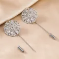 Silberfarbene hohle Spitzen-Rundbroche Anstecknadel Set fur DIY antike Modeaccessoires - 1 Stück/Packung / Silber