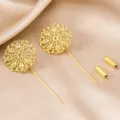 Goldene filigrane Spitzen Reversnadeln mit passenden Metallkappen für DIY Vintage Schmuck. - 1 Stück/Packung / Gold