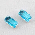 Strass in cristallo azzurro rettangolare per la creazione di gioielli fai da te. - Strass ad Artiglio Rettangolare / 20 Pezzi/Confezione / Blu lago
