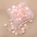 Pink glass tube beads seed beads set in clear box for handmade DIY bracelet necklace jewelry making. - Nude Pink