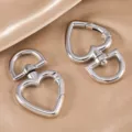 Silberne herzförmige Feder-Karabinerhaken, Metall Schlüsselanhänger DIY Schmuck Zubehör. - Weißes K-Gold