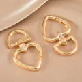 Goldene herzförmige Federring Karabiner D-Ring Metall Schnallen DIY Tasche Schlüsselanhänger - KC Gold