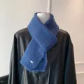 Cálida bufanda de invierno de punto azul cielo para mujer y hombre, cuello grueso y suave. - Azul Denim