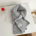 Women winter colorful speckle knit woolen scarf, cozy high-end versatile fashion accessory. - Scarf / Light Gray