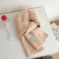 Women winter thick knitted scarf pink color flecks warm cozy fashion casual apparel accessory - Scarf / Apricot
