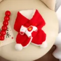 Enfant Hiver Rouge Peluche Echarpe Annee du Cheval Chaud Tour de Cou Festif Neuf - Cheval à Bascule avec Symbole du Dollar