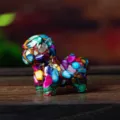 Resin Stone Crystal Horse Figurine Colorful Crushed Gemstone Animal Statue Desktop Decor - Colorful Shell