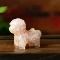 Pink Crystal Resin Pony Figurine With Crushed Stone Horse Statue For Desktop Decor - Rose Quartz