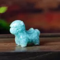 Crystal resin horse figurine desktop decoration, blue crushed stone ornament for home office - Blue Crystal