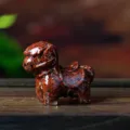 Red crystal chip horse figurine, resin filled gemstone animal statue desk decor. - Red Jasper