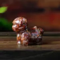 Handmade resin crushed stone crystal horse figurine cute desk decor office ornament gift item. - Red Agate