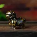 Crystal resin horse figurine, gemstone chips filled pony ornament for desktop decor, shiny - Tiger Eye Stone Bracelet