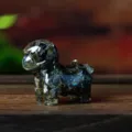 Crystal stone resin horse figurine variant, gemstone epoxy desktop ornament for decor. - Labradorite