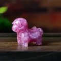 Crystal chip resin horse figurine pink gemstone pony statue desktop home decor ornament - Rose Red
