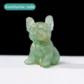 Grüne Aventurin Kristall Französische Bulldogge Figur Edelstein Welpe Schreibtisch Dekor - Aventurin-Jade