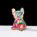 Bunte Kristallstein Epoxidharz Französische Bulldogge Figur, süße Desktop Deko für Zuhause Büro. - Bunte Muschel
