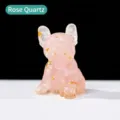 Kristall Edelstein Epoxidharz französische Bulldogge Figur, rosa Variante für Büro und Zuhause. - Rosenquarz