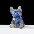 Kristall Französische Bulldogge Figur Lapislazuli Harz Hund Ornament Schreibtisch Dekor Variante - Lapislazuli