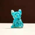 Blaue Kristall Kies Harz Französische Bulldogge Figur für Büro Desktop Variante - Blauer Türkis
