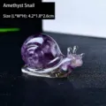 Natürlicher Amethyst Kristall Schnecke Harz Dekoration für Desktop Wohnzimmer Ornament - Amethyst