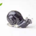 Kristall Splitter Schnecke Figur, Epoxidharz Kunsthandwerk Ornament für Schreibtisch. - Obsidian